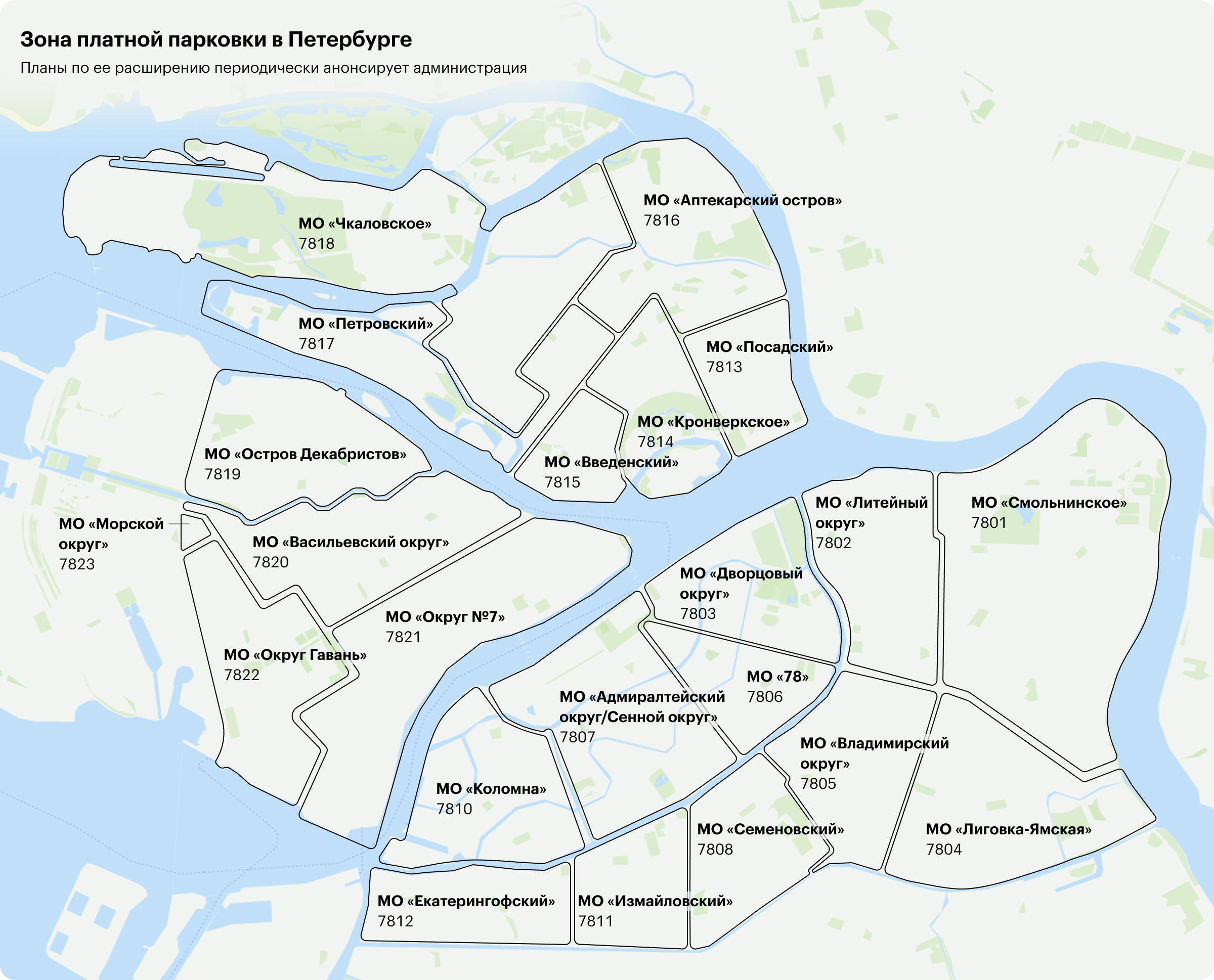 Зона платной парковки в Петербурге. Планы по ее расширению периодически анонсирует администрация