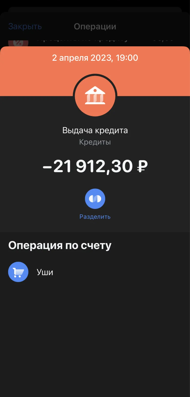 Так выглядит экран платежей по рассрочке в приложении Т⁠-⁠Банка. Мне осталось еще два платежа