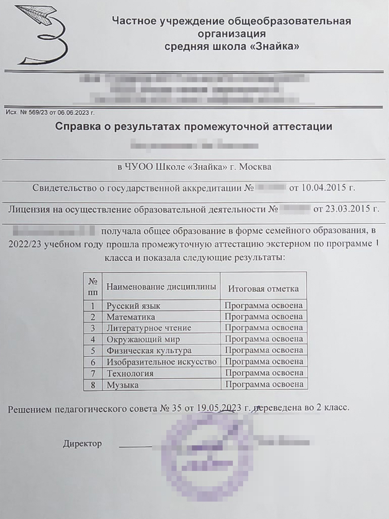 Получили справку об аттестации