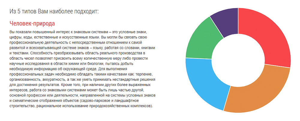 Примерно так выглядит результат теста Центра тестирования и развития МГУ «Гуманитарные технологии»