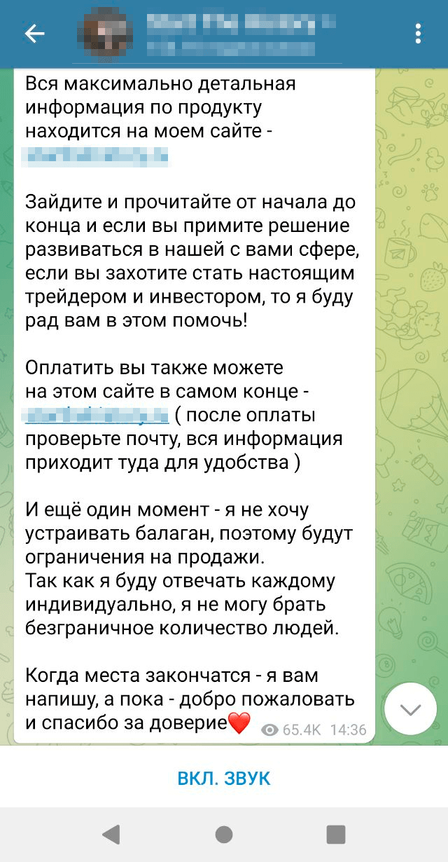 Показательно, что ни в канале, ни на сайте я не нашел имени автора — хотя курс заявлен как «авторский»