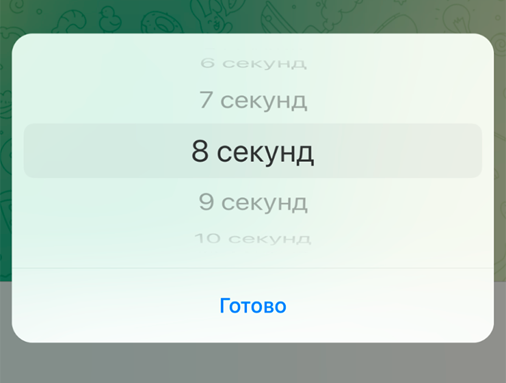 После установки таймера автоудаления собеседник увидит сообщение в чате