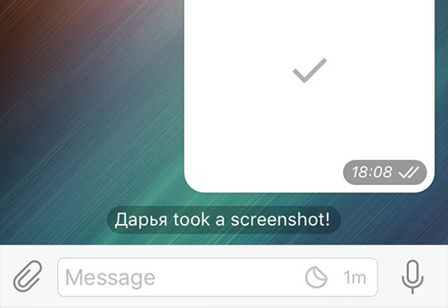 Телеграм знает, когда кто-то из участников секретного чата делает скриншот