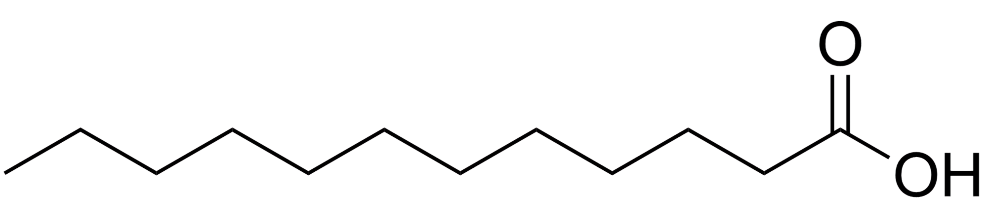 Строение лауриновой кислоты — основы кокосового масла, которое при комнатной температуре твердое