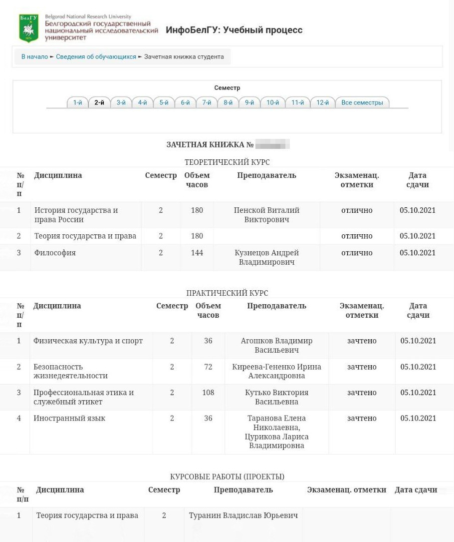 Перезачтенные дисциплины проставили одним днем сдачи — 05.10.2021