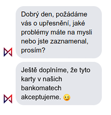 В сентябре 2023 года в Moneta Money Bank автору Т⁠—⁠Ж подтвердили, что снимать наличные с российских карт UnionPay можно. Задавать вопросы пришлось на чешском с помощью приложения для перевода