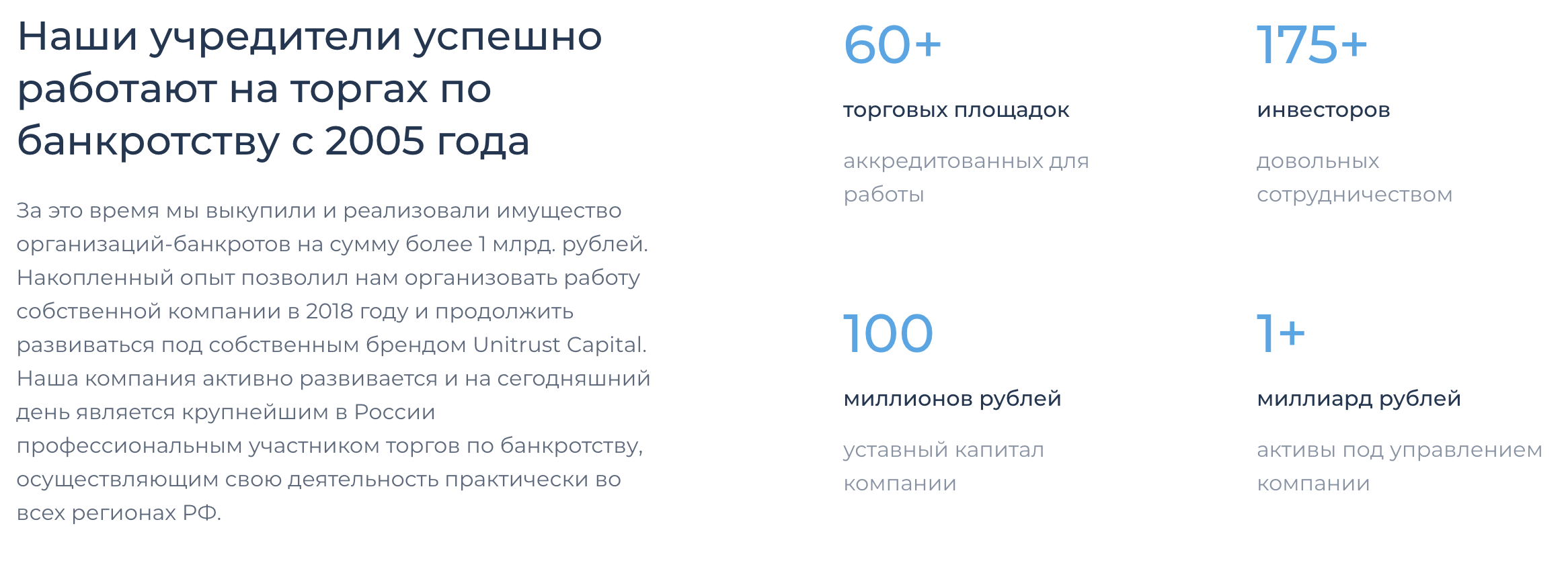 Компания заявляет, что работает с 2005 года, но с оговоркой: аукционные брокеры занимаются торгами с 2005 года, а сама компания создана в 2018 году. Но в компании аукционные брокеры не числятся как сотрудники, поэтому неясно, на каких основаниях они получают доступ к деньгам инвесторов