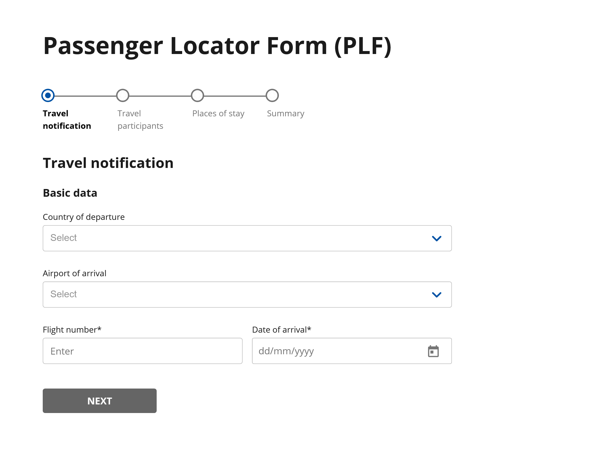 Так выглядит Passenger Locator Form. Источник: gov.pl