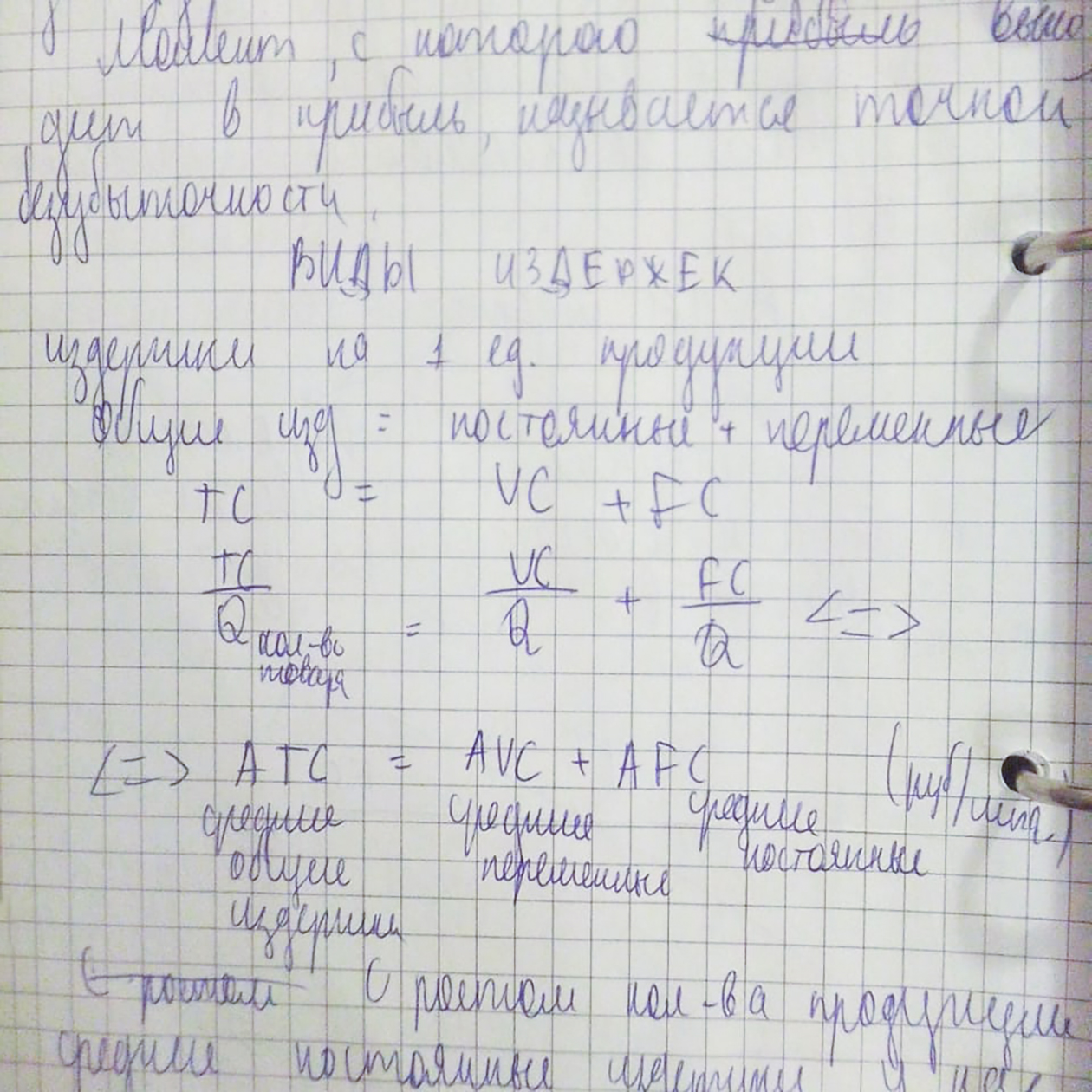 Для участия в олимпиаде нужно знать экономическую теорию. Мой конспект по маржинальным издержкам