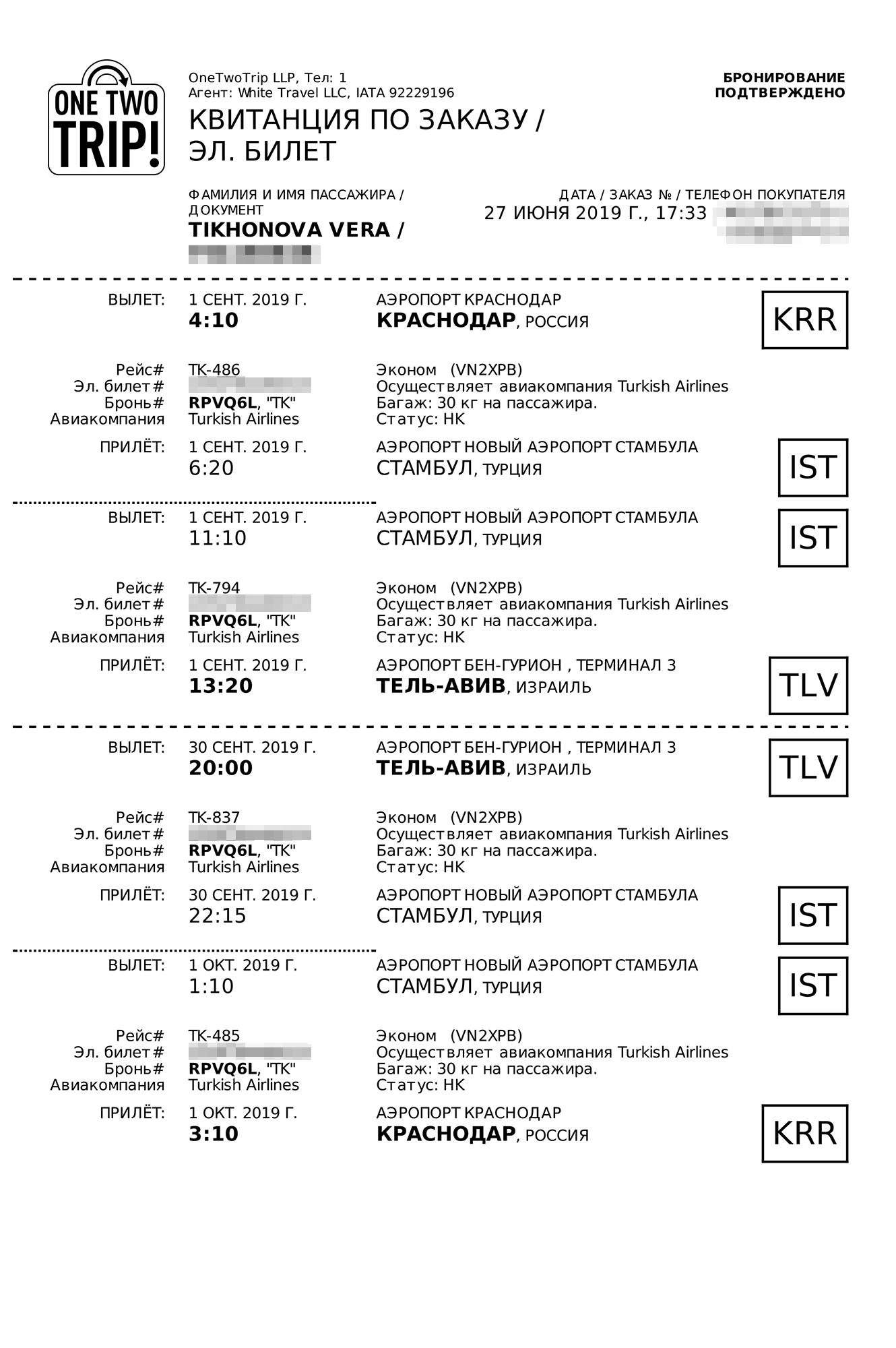 Билеты из Краснодара в Тель⁠-⁠Авив через Стамбул и обратно стоили 19 614,87 ₽. Это сумму я включила в свои профессиональные расходы