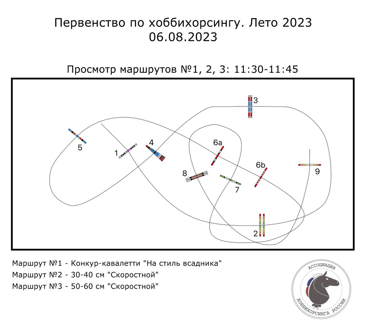 Маршруты с одного из турниров Ассоциации хоббихорсинга