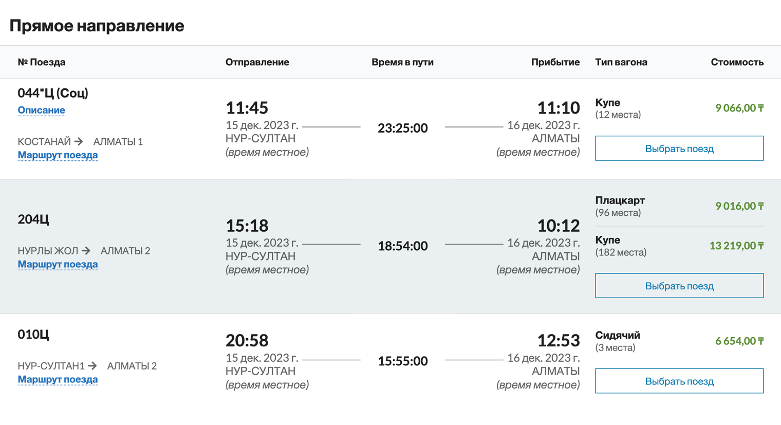 На сайте ж/д перевозчика Астана до сих пор указана как Нур⁠-⁠Султан, хотя это название отменили еще в сентябре 2022 года